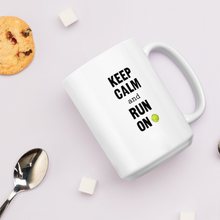 Load image into Gallery viewer, Keep Calm &amp; Run On Flyball with Tennis Ball Mug
