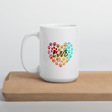 Load image into Gallery viewer, Love in Dog Paw Prints Heart Mug
